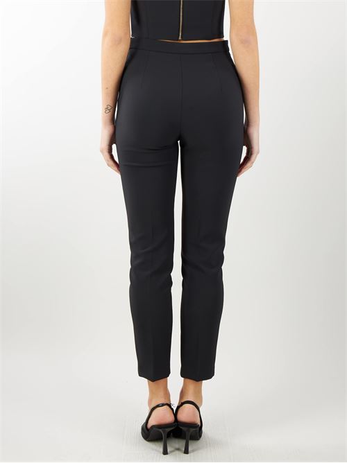 Straight trousers in stretch cr?pe fabric with flaps Elisabetta Franchi ELISABETTA FRANCHI | Trousers | PA02841E2110